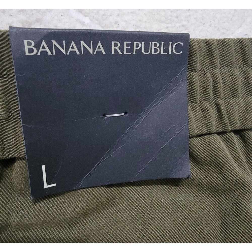 Banana Republic Womens Green Slim Tapered Fit Pants Elastic‎ Waist Size L NWT - Picture 7 of 11